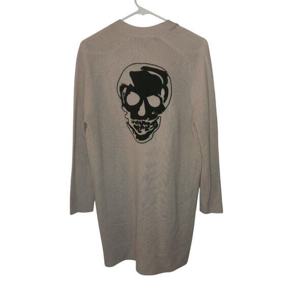 Skull Cashmere Zariah Skull Print Button Down Cardigan...